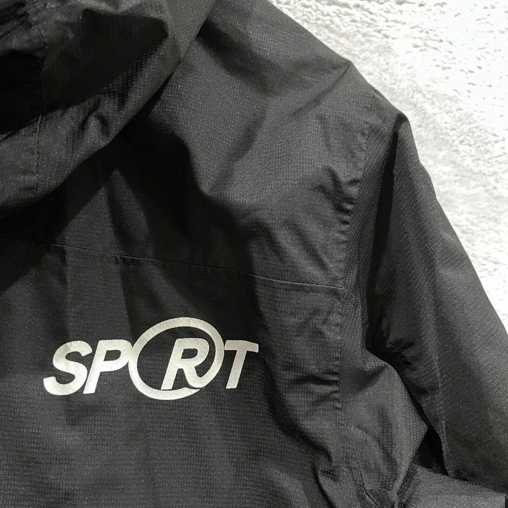 Adidas Windbreaker Jacket Men's S Mesh SPORT OREGON  Lined Full Zip Hoodie Black